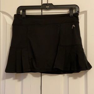 Black Tennis Skirt with Side Pleats
